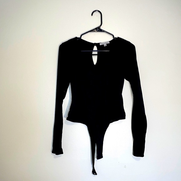 Green Envelope Long Sleeve Keyhole High Neck Thong Body Suit - Picture 2 of 11